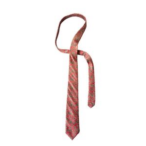 Mens Silk Necktie Red Paisley‎ Hand Made in Italy Dress Neck Tie Formal Business